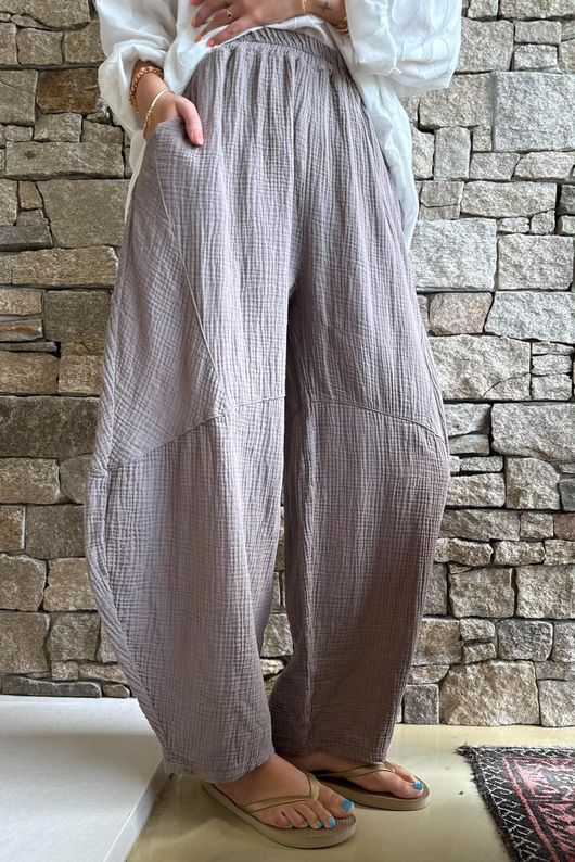 Hush Pillow Cotton Classic Barrel Pant Earth